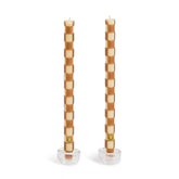 Check Black & Ivory Dinner Candles, Set of 2