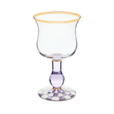 Violet Check Wine Glass