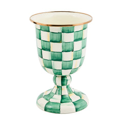 Mocha Check Pedestal Vase