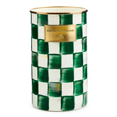 Emerald Check Utensil Holder