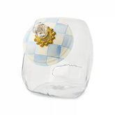 Cookie Jar with Violet Check Lid