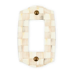 Mocha Check Single Rocker Switch Plate