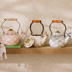 Violet Check Whistling Tea Kettle