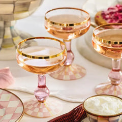 Rosy Check Coupe Glass