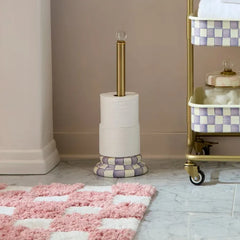 Violet Check Toilet Tissue Storage
