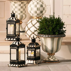 Sterling Check Flicker 9" Pillar Candle