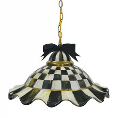 Courtly Check Ceramic Fluted Hanging Lamp