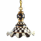 Mocha Check Medium Ceramic Pendant Lamp