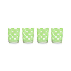 Green Check Acrylic Tumblers, Set of 4
