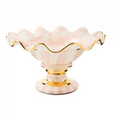 Mocha Check Ceramic Compote
