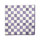 Violet Check Dinner Paper Napkins