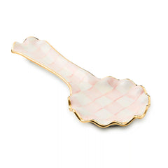 Mocha Check Ceramic Spoon Rest