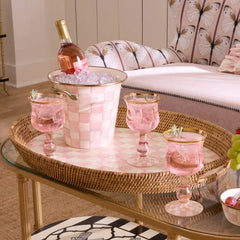 Rosy Check Wine Glass