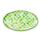 Green Marble Check Melamine Oval Platter