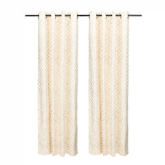 Mocha Check 84" Grommet Curtain Panel