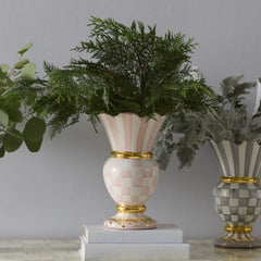 Mocha Check Ceramic Great Vase