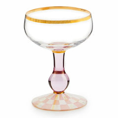 Rosy Check Coupe Glass