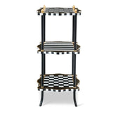 Black & White Check and Stripe 3 Tier Table
