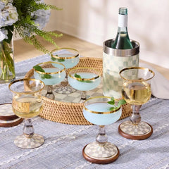 Sterling Check Coupe Glass