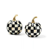 Classic Sterling Check Mini Pumpkin Set of 2