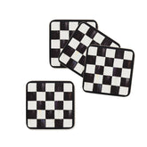 Mocha Check Cork Back Coasters, Set of 4