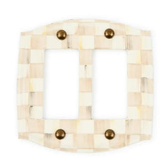 Mocha Check Double Rocker Switch Plate