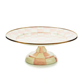 Violet Check Large Pedestal Platter