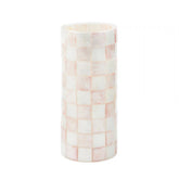Violet Check Capiz Small Vase