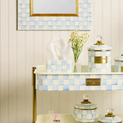 Sky Check Boutique Tissue Box Cover
