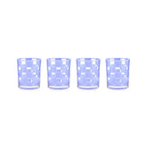 Blue Check Acrylic Tumblers, Set of 4