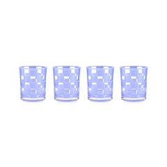 Blue Check Acrylic Tumblers, Set of 4