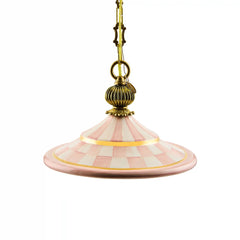 Rosy Check Flared Ceramic Pendant Lamp