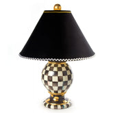 Mocha Check Ceramic Globe Lamp