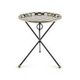 Sterling Check Enamel Tilt Accent Table