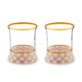 Rosy Check Tumbler Glass, Set of 2