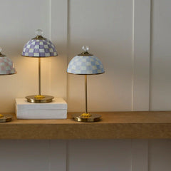 Courtly Check LED Rechargeable Dome Table Lamp