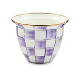 Violet Check Large Flower Pot