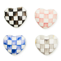 Violet Check Heart Knob