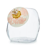 Cookie Jar with White Flower Market Lid