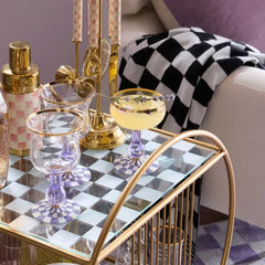Violet Check Coupe Glass