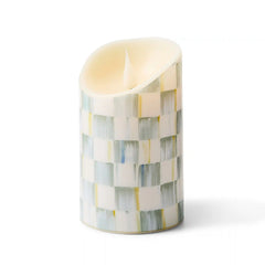 Sterling Check Flicker 7" Pillar Candle