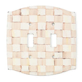 Mocha Check Double Toggle Switch Plate
