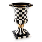 Mocha Check Tabletop Pedestal Urn