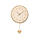 Courtly Check Heart Pendant Wall Clock