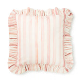 Rosy Check Ruffle Throw Pillow