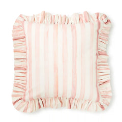 Mocha Check Throw Pillow with Ruffle