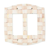 Mocha Check Double Rocker Switch Plate