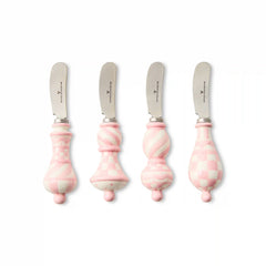 Mocha Check Party Spreaders, Set of 4