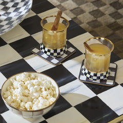 Royal Check Cork Back Coasters, Set of 4