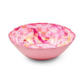 Pink Marble Check Melamine Serving Bowl